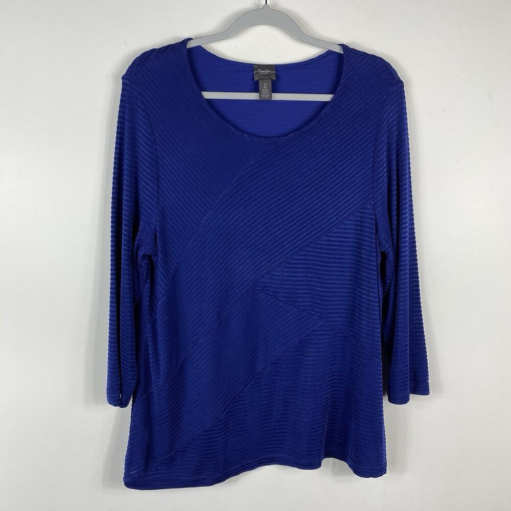 Chico's Travelers Size Large 12 Acetate Blouse Top Purple